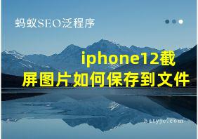 iphone12截屏图片如何保存到文件