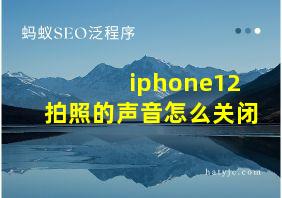 iphone12拍照的声音怎么关闭