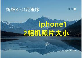 iphone12相机照片大小