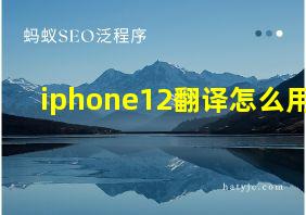 iphone12翻译怎么用