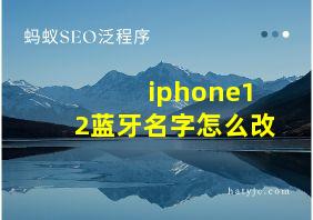 iphone12蓝牙名字怎么改