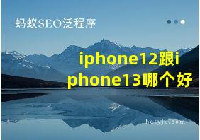 iphone12跟iphone13哪个好