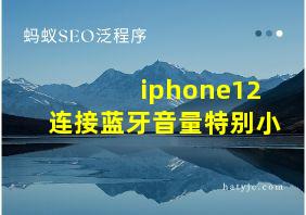 iphone12连接蓝牙音量特别小