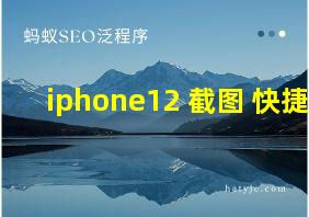 iphone12 截图 快捷