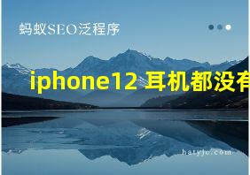 iphone12 耳机都没有