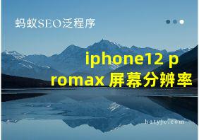 iphone12 promax 屏幕分辨率