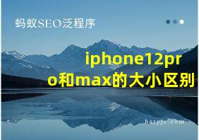 iphone12pro和max的大小区别