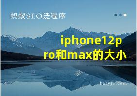 iphone12pro和max的大小