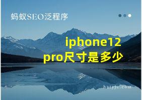 iphone12pro尺寸是多少