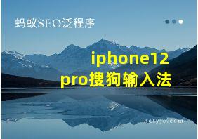 iphone12pro搜狗输入法