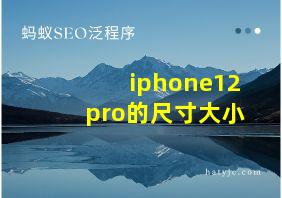 iphone12pro的尺寸大小