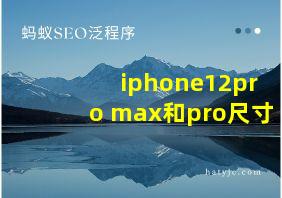 iphone12pro max和pro尺寸