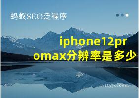 iphone12promax分辨率是多少