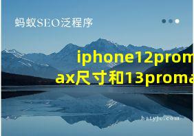 iphone12promax尺寸和13promax