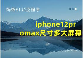 iphone12promax尺寸多大屏幕