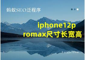 iphone12promax尺寸长宽高