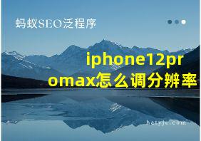 iphone12promax怎么调分辨率