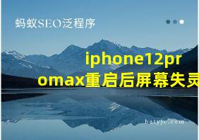 iphone12promax重启后屏幕失灵