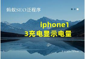 iphone13充电显示电量