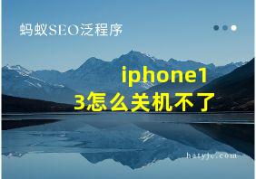 iphone13怎么关机不了