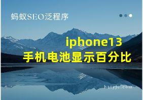 iphone13手机电池显示百分比