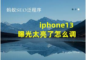 iphone13曝光太亮了怎么调