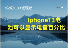 iphone13电池可以显示电量百分比