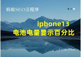 iphone13电池电量显示百分比