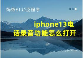 iphone13电话录音功能怎么打开