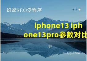 iphone13 iphone13pro参数对比