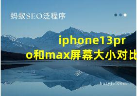 iphone13pro和max屏幕大小对比