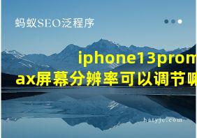 iphone13promax屏幕分辨率可以调节嘛