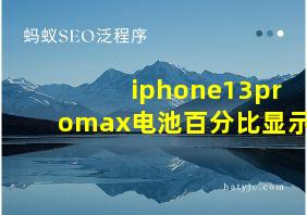 iphone13promax电池百分比显示