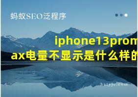 iphone13promax电量不显示是什么样的