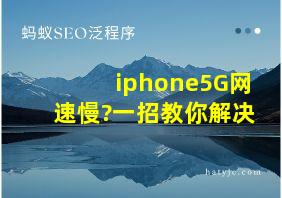 iphone5G网速慢?一招教你解决