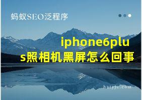 iphone6plus照相机黑屏怎么回事