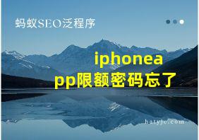 iphoneapp限额密码忘了