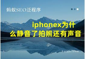 iphonex为什么静音了拍照还有声音