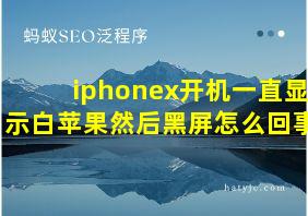 iphonex开机一直显示白苹果然后黑屏怎么回事