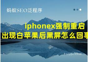 iphonex强制重启出现白苹果后黑屏怎么回事