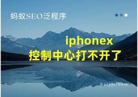 iphonex控制中心打不开了