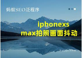 iphonexsmax拍照画面抖动