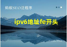 ipv6地址fe开头