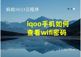 iqoo手机如何查看wifi密码