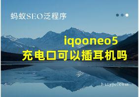 iqooneo5充电口可以插耳机吗