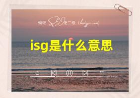 isg是什么意思