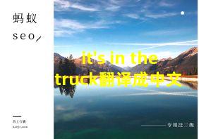 it's in the truck翻译成中文