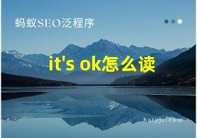 it's ok怎么读