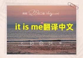 it is me翻译中文