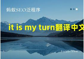 it is my turn翻译中文